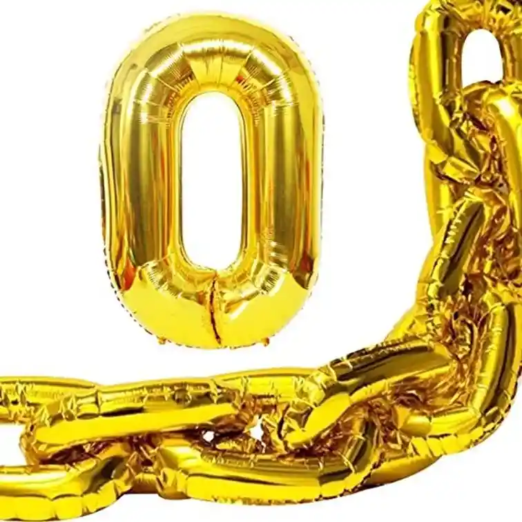 10 Piezas De Enlaces De Globos De Oro Con Cadena De Eslabones