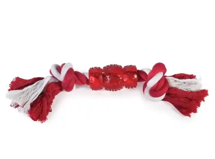 Juguete Rope Rubber Bone Red Para Perro