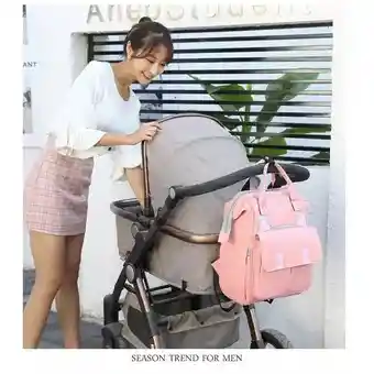 Bolso Pañalera Multifuncional Bebe Gatico Gris Claro Ref1406