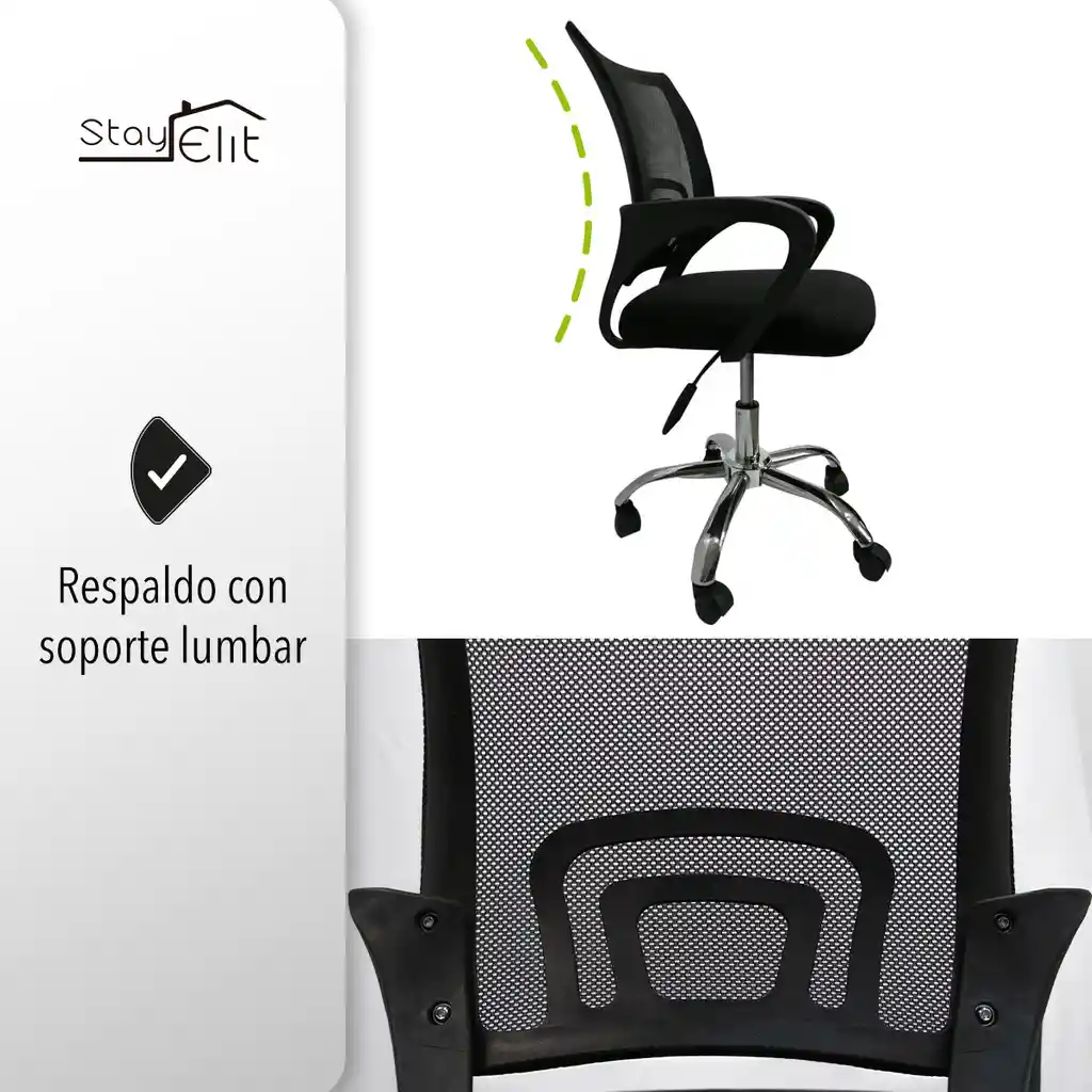 Silla Para Oficina Ergonómica Color Negro