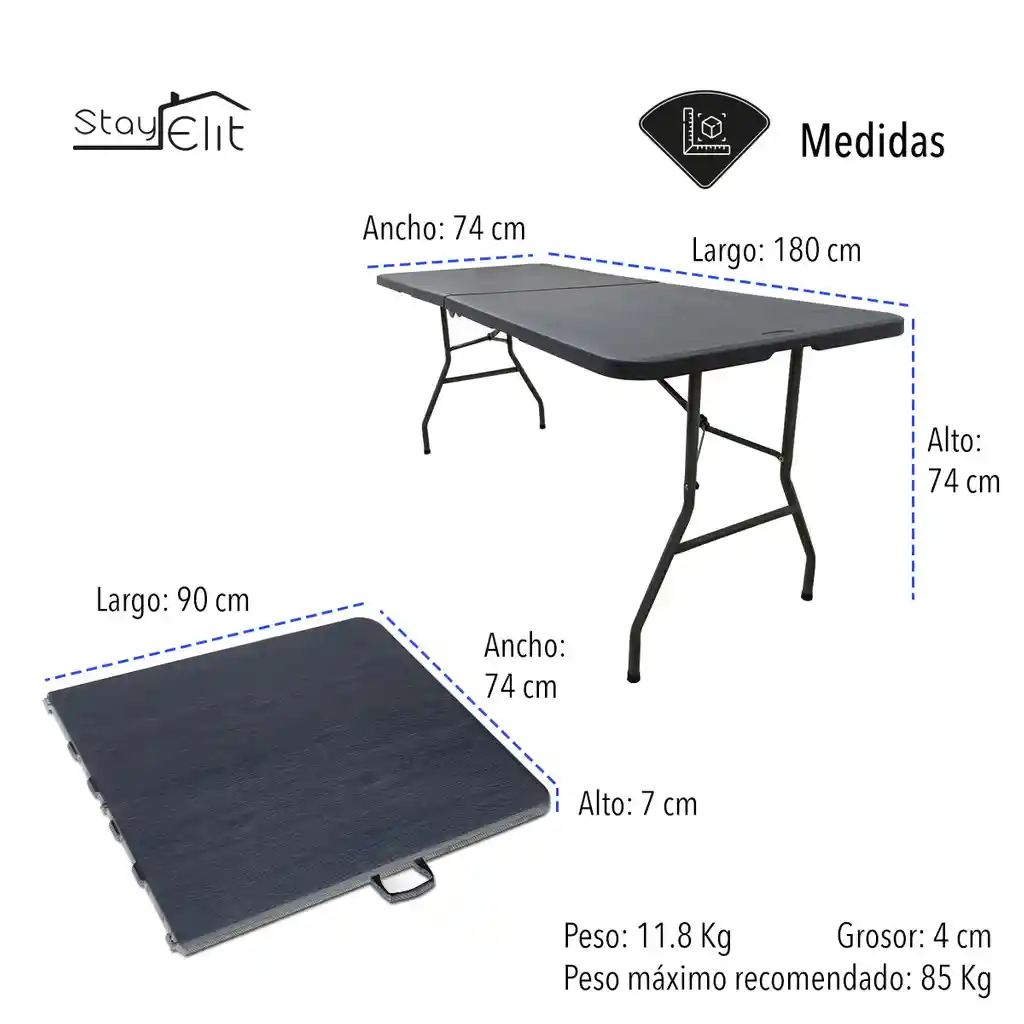 Mesa Portafolio - 1.8m Tipo Madera