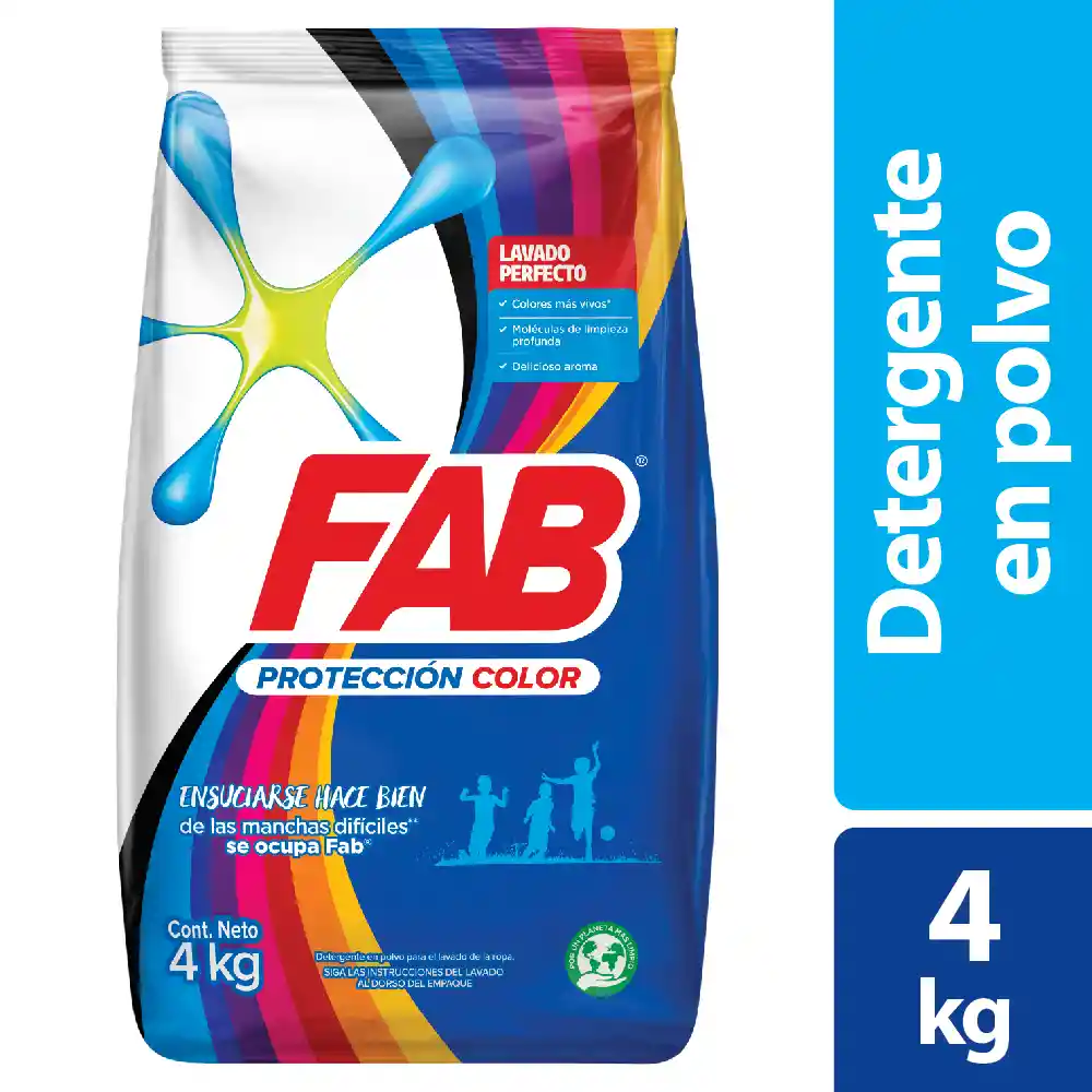 Fab Detergente para Ropa Protección Color en Polvo 