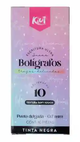 Esfero Boligrafo Norma Kiut Negro Mate Caja X10unds