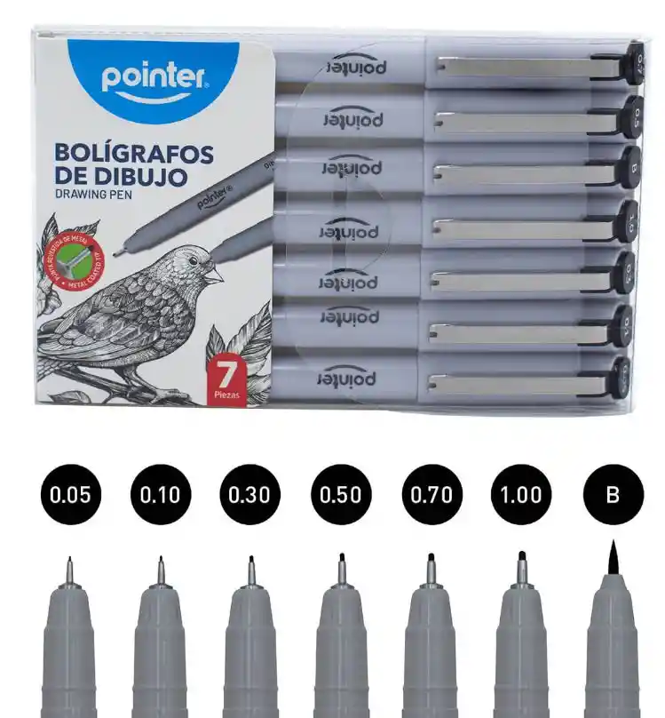 Rapidografo Boligrafo De Dibujo Pointer X 6+1 P/pin