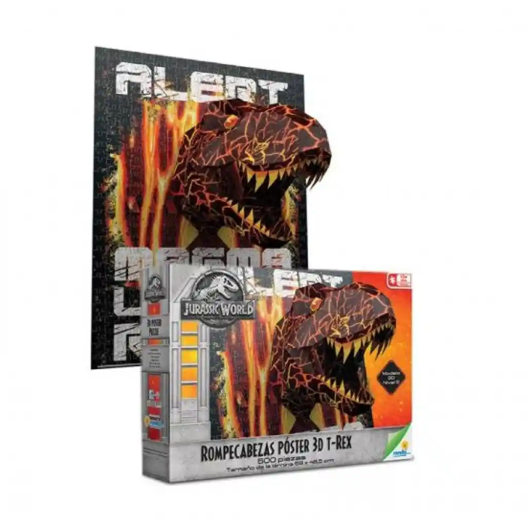 Rompecabezas Póster 3d T-rex Jurassic World