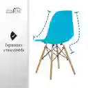 Set De 4 Sillas Tipo Eames Minimalistas Azul Hogar Oficina