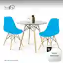 Set De 4 Sillas Tipo Eames Minimalistas Azul Hogar Oficina