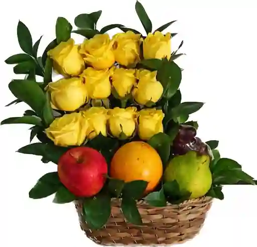 Flores Frutales De Rosas Amarillas.