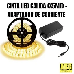 Cinta Led Luz Calida ( X5 Mts ) Y Aaptador -p De Cinta Led.