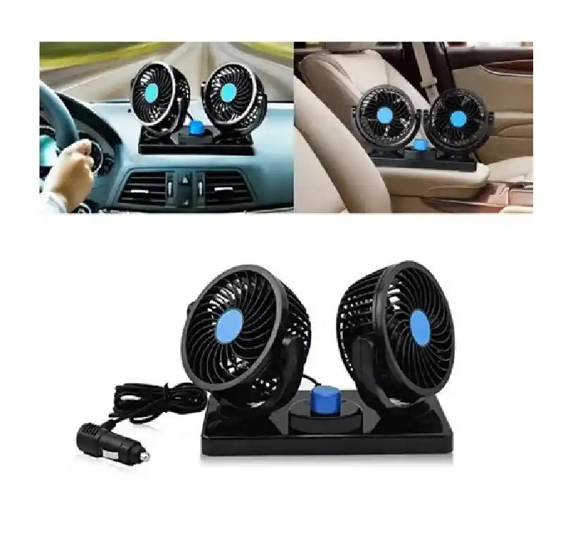 Ventilador Duo Para Carro Giratorio 360