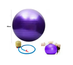 Balón Pilates 65 Cm Pelota Abdominal Yoga Terapia + Inflador - Morado