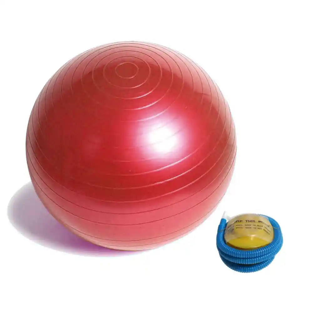 Balón Pilates 65 Cm Pelota Abdominal Yoga Terapia + Inflador - Rojo