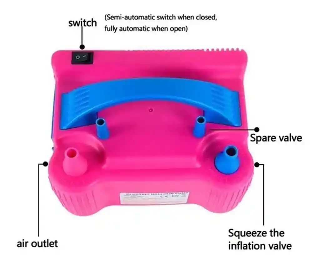 Inflador De Globos Electrico 600 Watts Doble Boquilla 110v