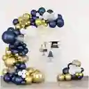 Arco Decoracion Globos Azul Naval Dorado Boda Grado Shower