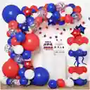 Globo Arco Decoracion Azul Rojo Blanco Heroes Avengers