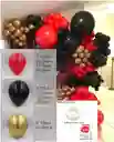 Globo Arco Rojo Negro Dorado Grado Cumpleaños Boda