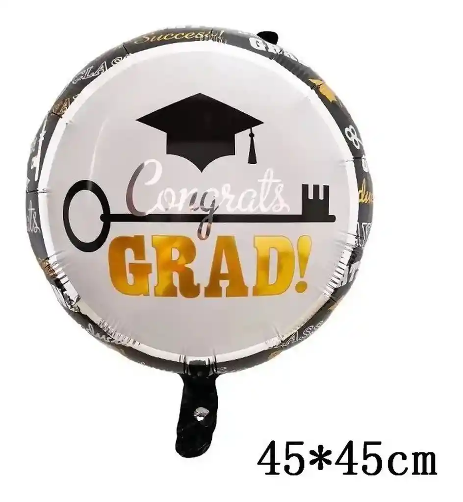 Globo Felicidades Graduado Grado Graduacion Negro 45x45cm