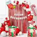 Globos Arco Nota Baston Regalo Navidad Rojo Blanco