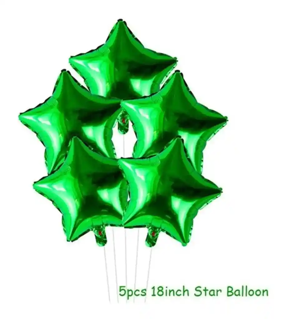 Navidad Globos Estrella Verde Decoracion Fin De Año