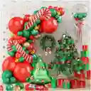 Globos Arco Bota Baston Regalo Navidad Rojo Blanco