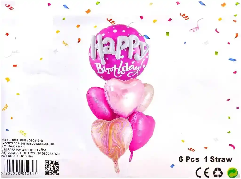 Kit Globo Happy Birthday Feliz Cumpleaños Letras En 3d