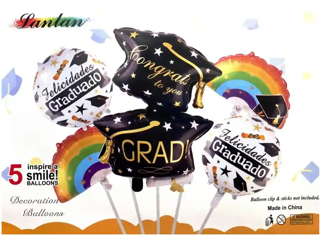 Globos Birrete De Grado Graduacion Graduado Negro