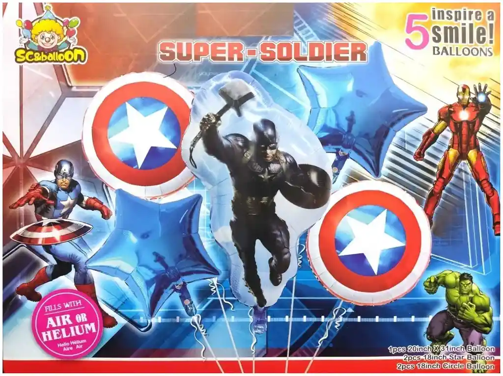 Globos Decoracion Capitan America Avengers Marvel Heroes