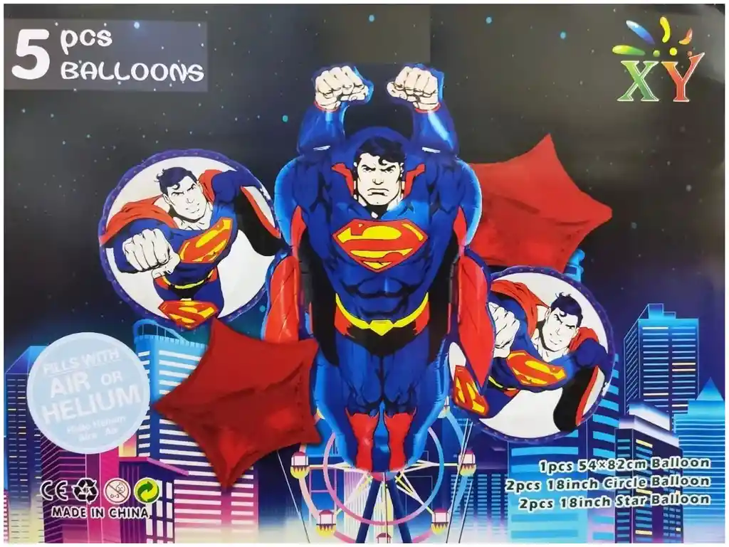 Globos Decoracion Super Man Avengers Heroes Rojo Azul