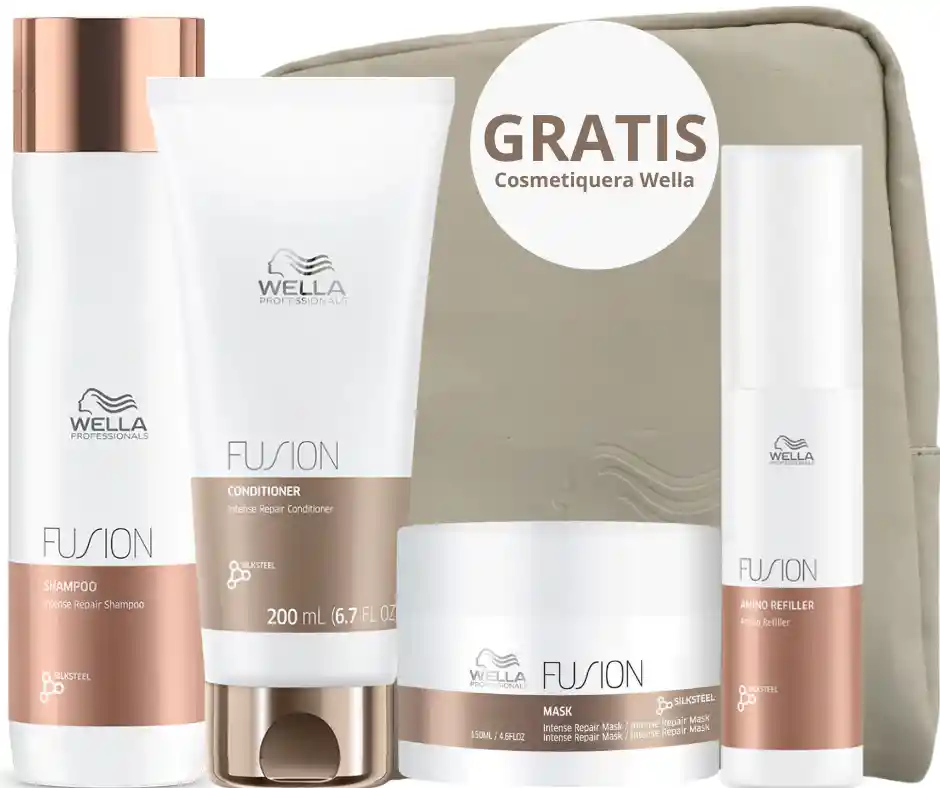 Kit Wella Fusion Shamp 250ml + Acond 200ml + Mascarilla 150ml + Amino Refiller 70ml