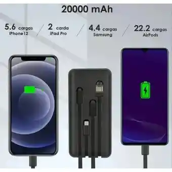 Power Bank Bateria Portatil 1hora Gar159 20000 Mah