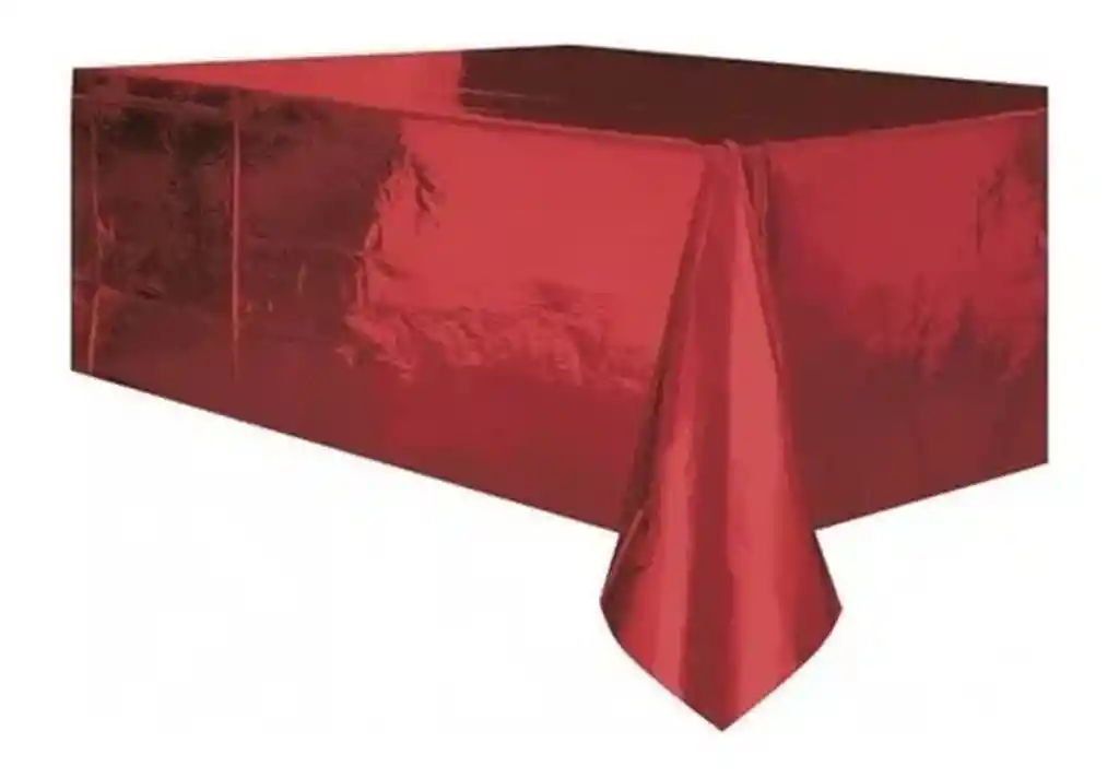 Decoración Mantel Metalizado 137x183 Cm Rojo