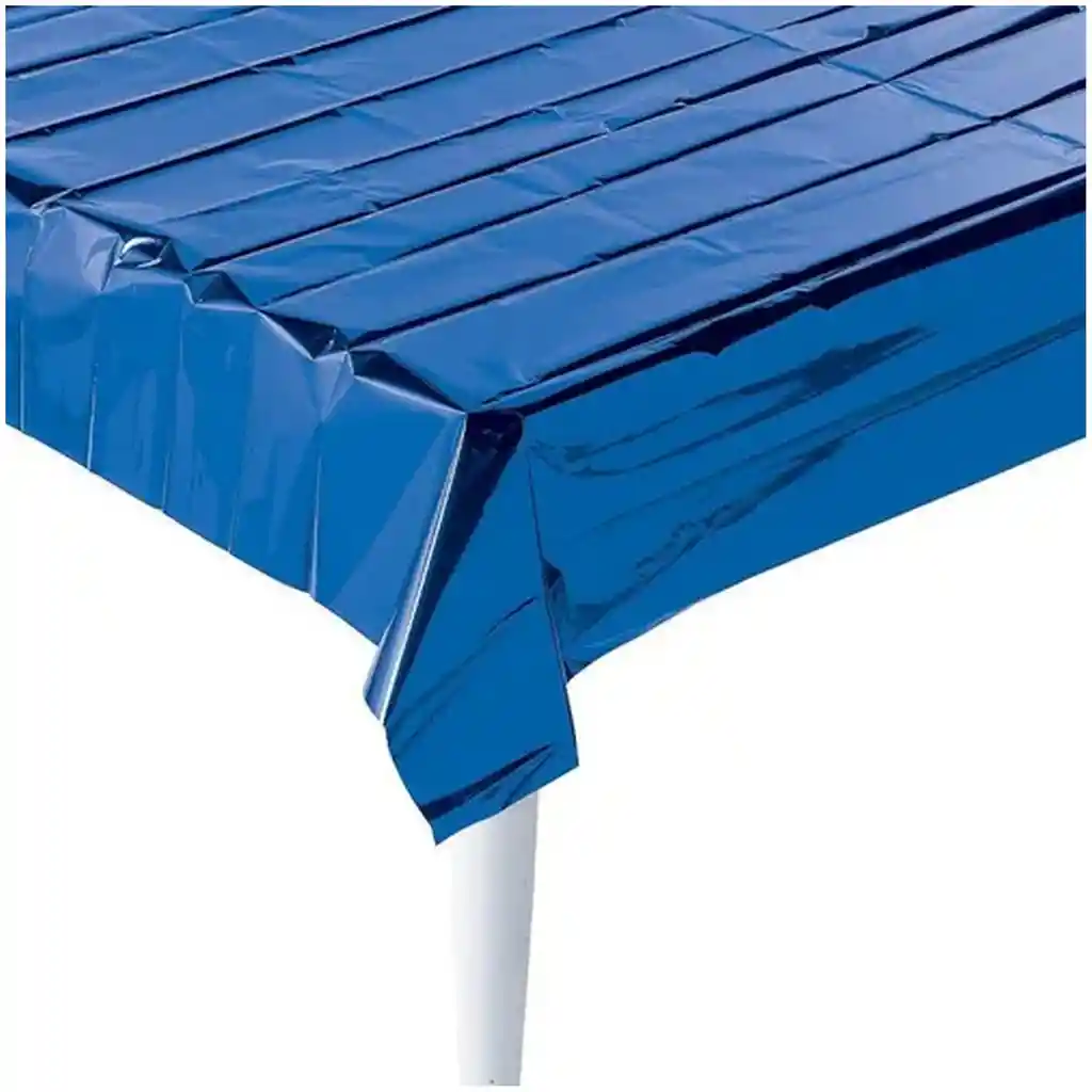 Decoración Mantel Metalizado 137x183 Cm Azul Rey