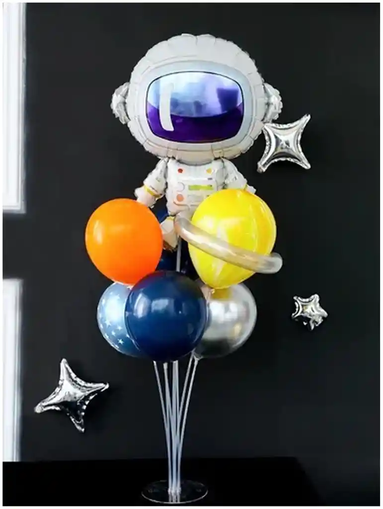 Kit Globos Astronauta Espacio Exterior + Base De 7 Globos