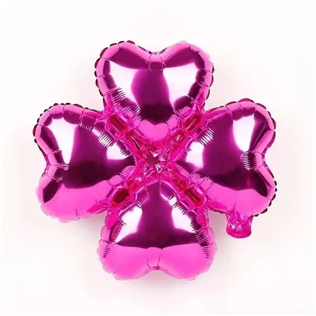 Globo Base 4 Flor Petalos Trebol 45x45 Cm Fucsia