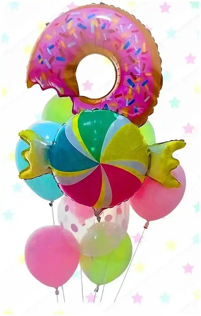 Bouquet Globos Dona Dulce Candy 9 Piezas