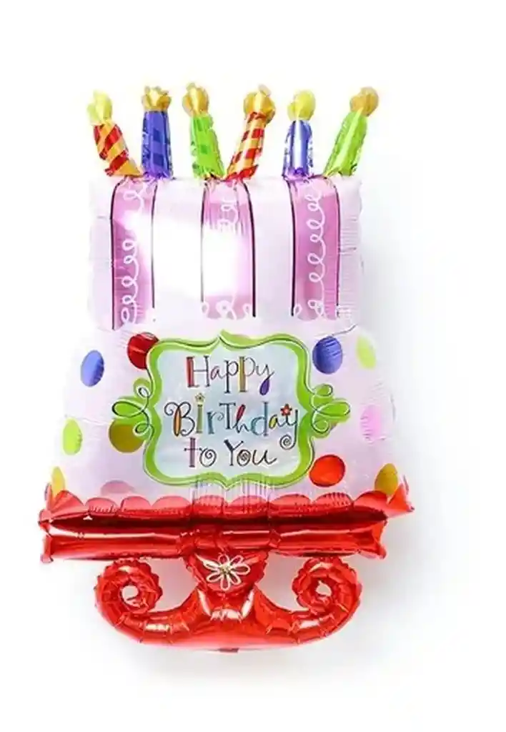 Globo Metalizado Ponque Pastel Torta Happy Birthday 103x54cm