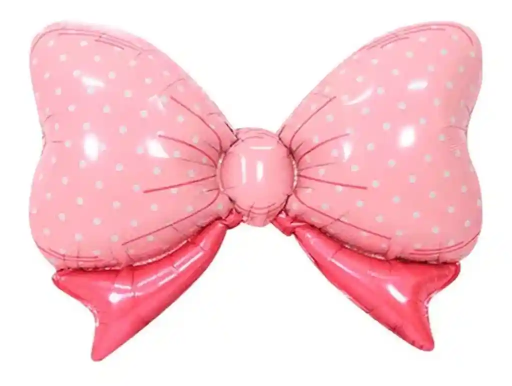 Globo Metalizado Moño Rosado Pepitas Niñas 89x60cm