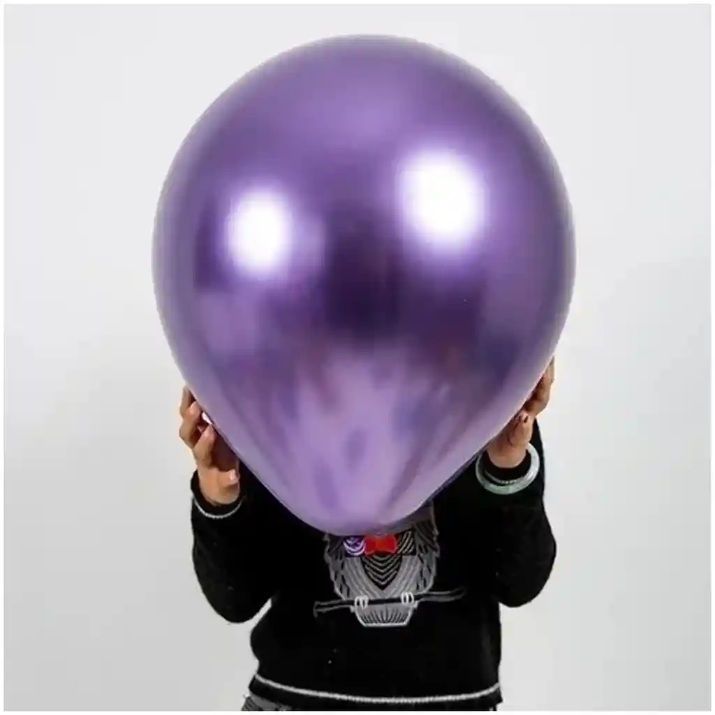 Globo Latex Cromado Grande 45 Cm Morado