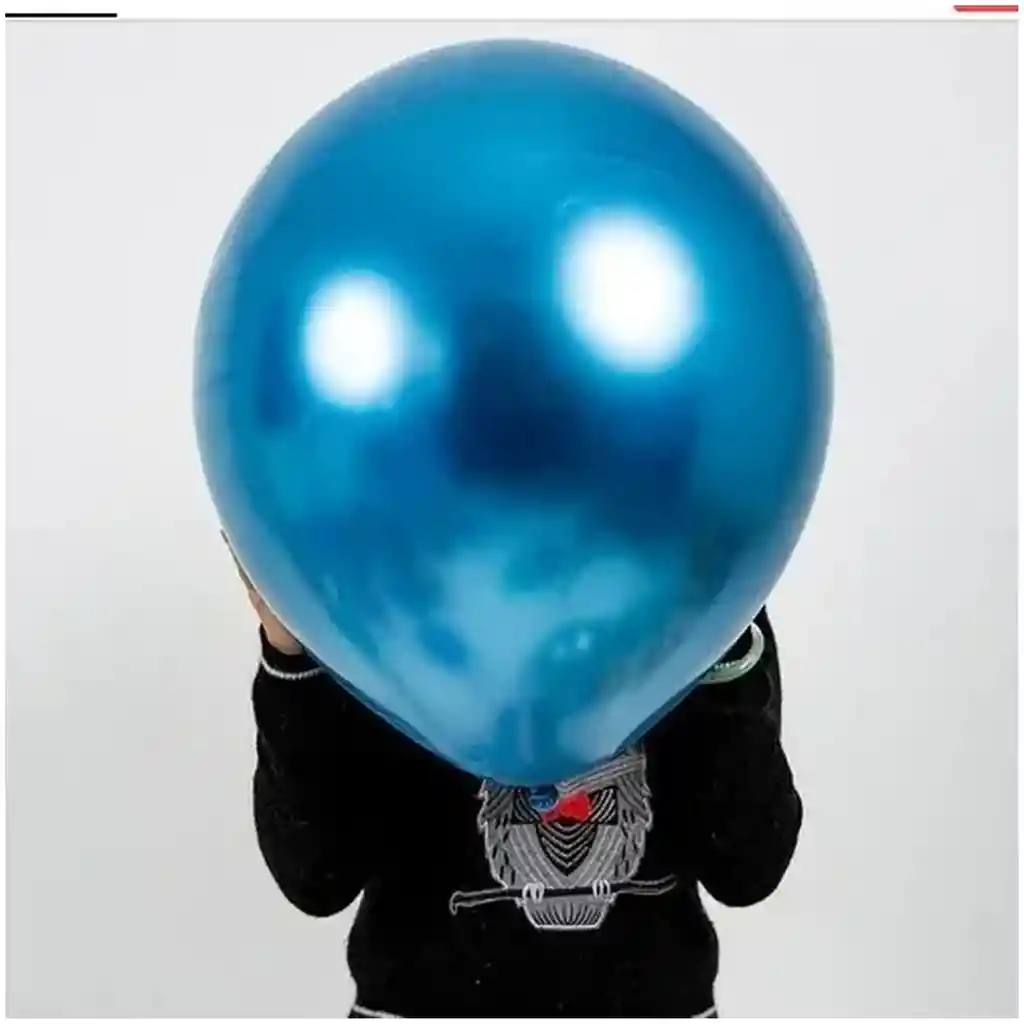 Globo Latex Cromado Grande 45 Cm Azul