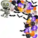 Globos Arco Halloween Murcielago Niños Negro Morado Naranja