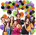 Globos Arco Halloween Niños Negro Naranja Morado