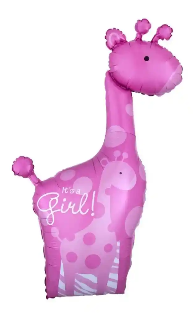 Globo Jirafa Baby Shower Rosada Its A Girl Revelacion 95x57