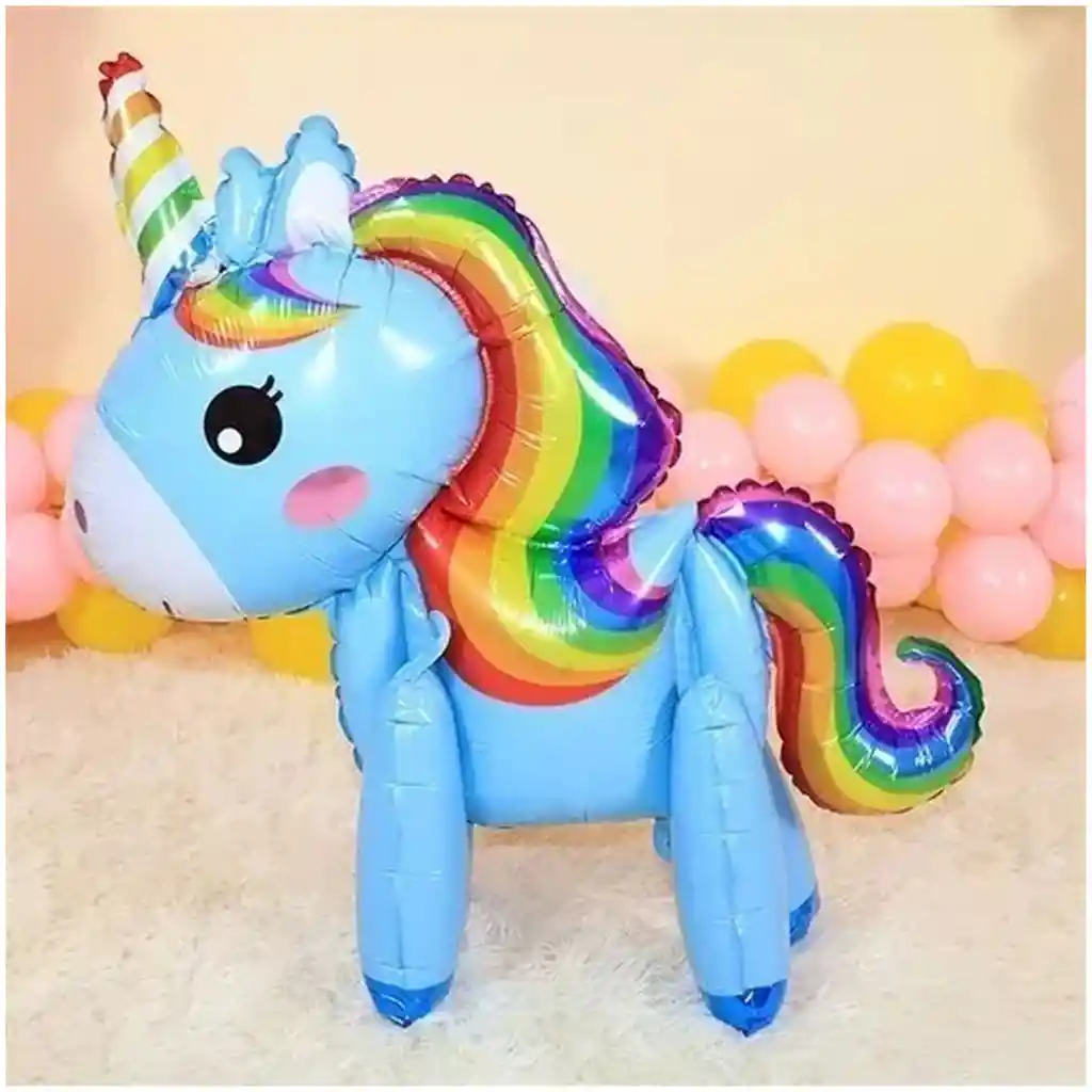 Globo Unicornio 3 Piezas 61 X 46 Centimetros Azul