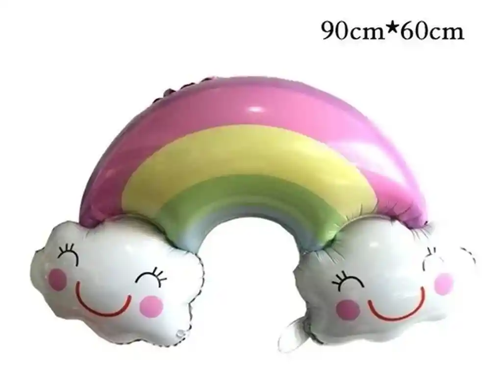 Globo Decoracion Arcoiris Candy Sonriente Gigante 90x60cm