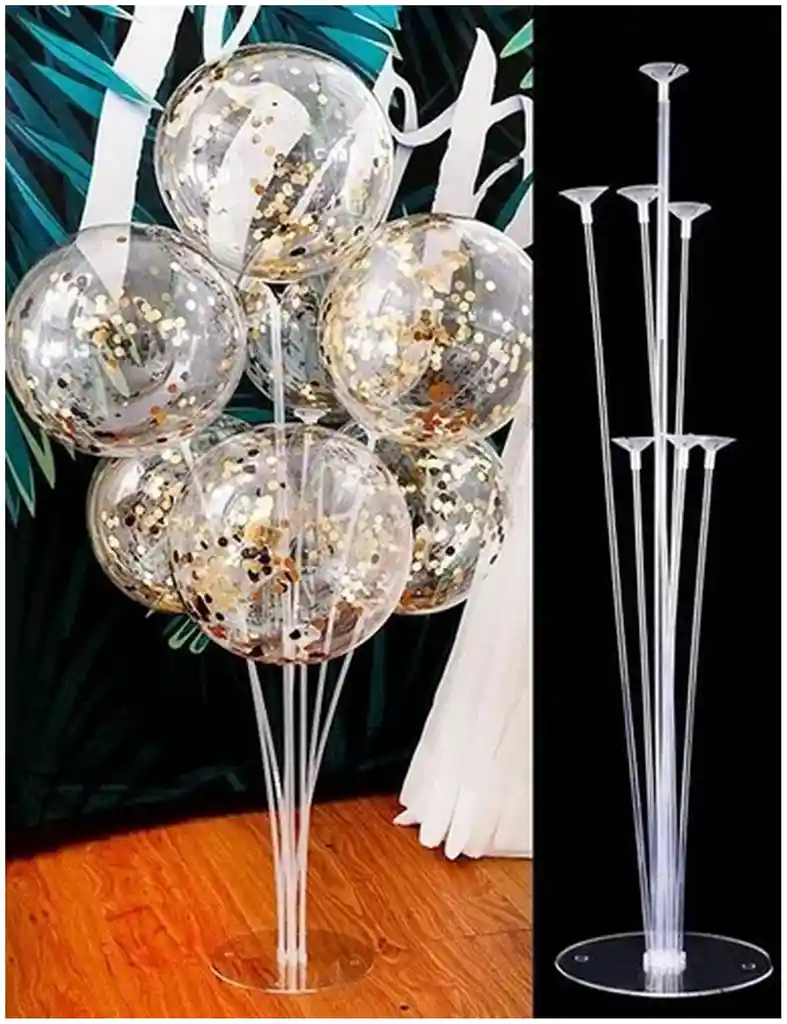 Base Soporte Acrílico Base De 7 Globos Ultraresistente