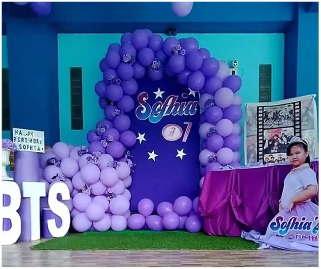 Decoracion Globos Banda Pop Coreano Kpop Bts Morado