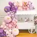 Arco Organico Globos Rosado Morado Mariposa Unicornio