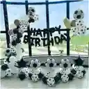 Decoracion Globos Futbol Blanco Negro Cumpleaños Niño