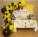 Decoracion Globos Negro Amarillo Abeja Granja Cumpleaños