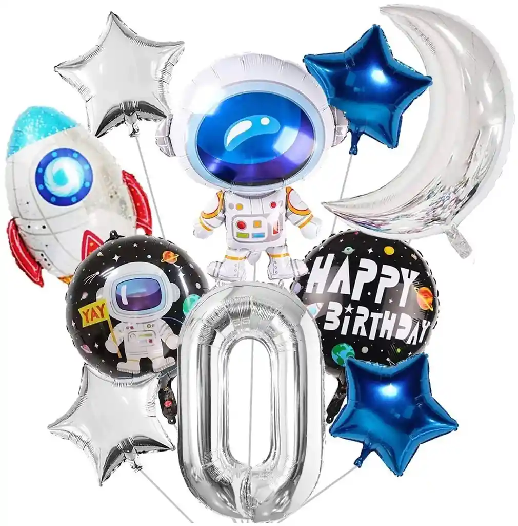 Globos Astronauta Luna Cohete Espacial Feliz Cumpleaños # 0